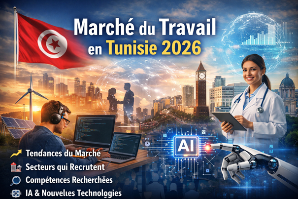 Marché du travail en Tunisie en 2026 : tendances, secteurs qui recrutent et évolution du recrutement avec l’IA