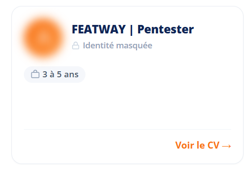 Dans la CVthèque, votre profil s’affiche avec la mention « Identité masquée »